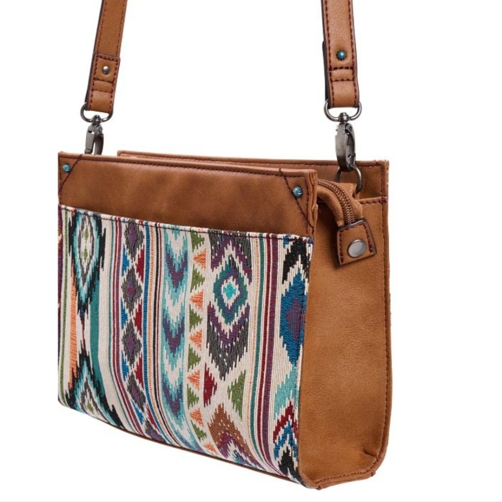 Justin Jacquard Aztec Patterned Southwestern Crossbody Bag - Picture 3 of 7